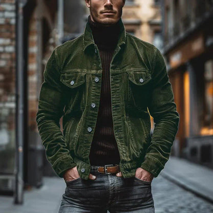 LAURENT MONACO | VESTE EN VELOURS CÔTELÉ RÉTRO POUR HOMME