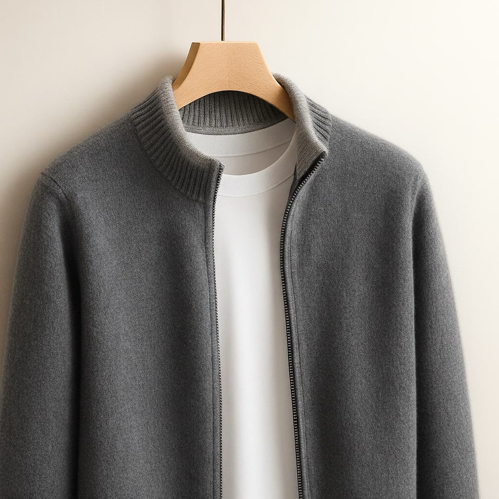 MONVIEL™ | Contrast-Trim Full-Zip Knit