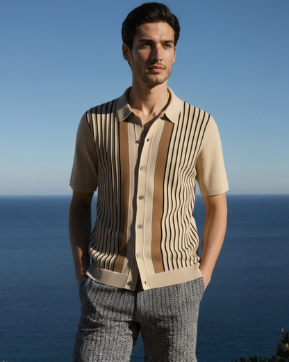 MONVIEL | STRIPED KNIT POLO