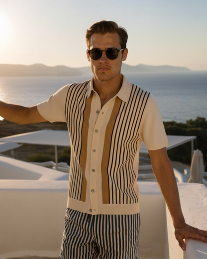 MONVIEL | STRIPED KNIT POLO