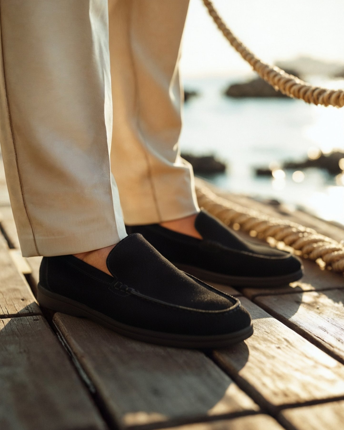 Theo™ | Mocassins en suède semelle noire