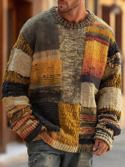 MANSSINO™ | Men's Abstract Print Cotton Blend Pullover