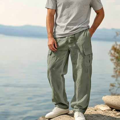 MANSSINO™ | Men's Lightweight Linen-Blend Cargo Trousers