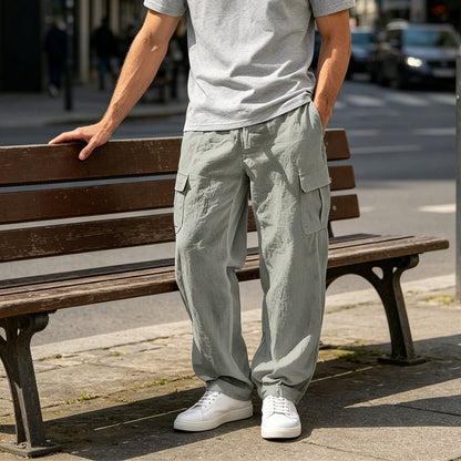 MANSSINO™ | Men's Lightweight Linen-Blend Cargo Trousers