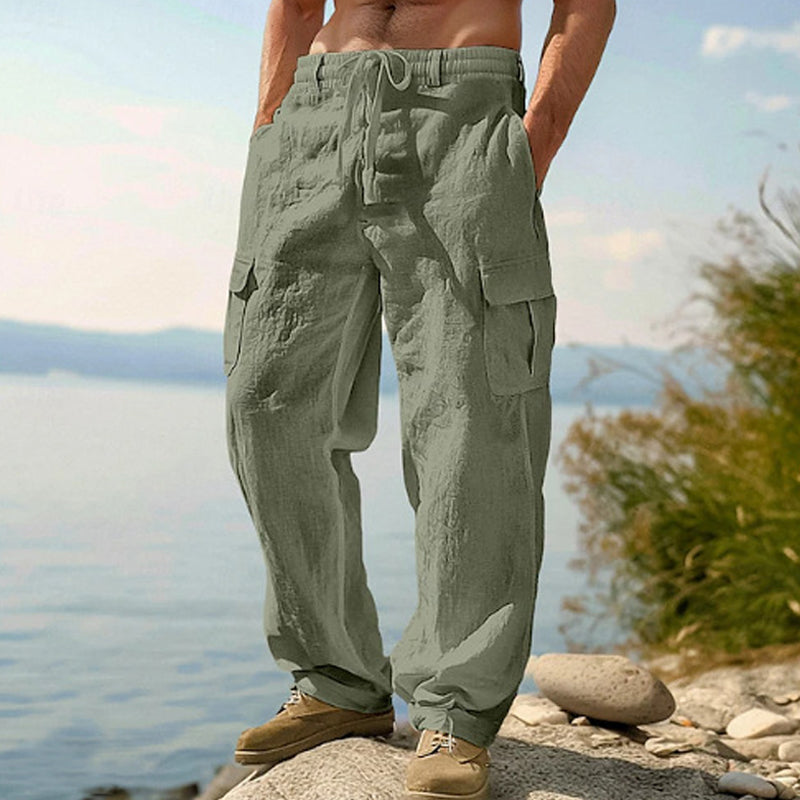 MANSSINO™ | Men's Lightweight Linen-Blend Cargo Trousers