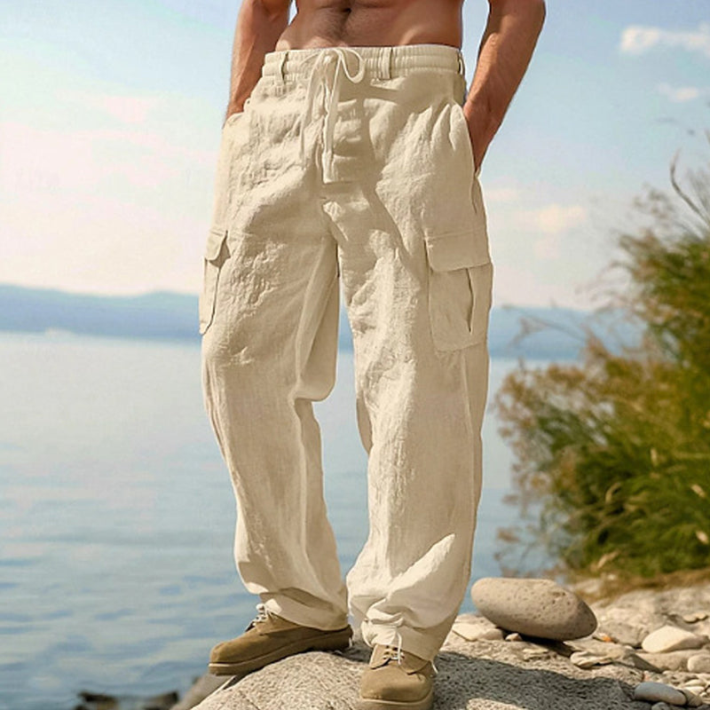MANSSINO™ | Men's Lightweight Linen-Blend Cargo Trousers