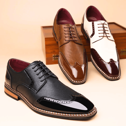 MANSSINO™ | Men's Two-Tone Full-Grain Leather Oxford