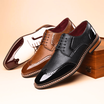 MANSSINO™ | Men's Two-Tone Full-Grain Leather Oxford