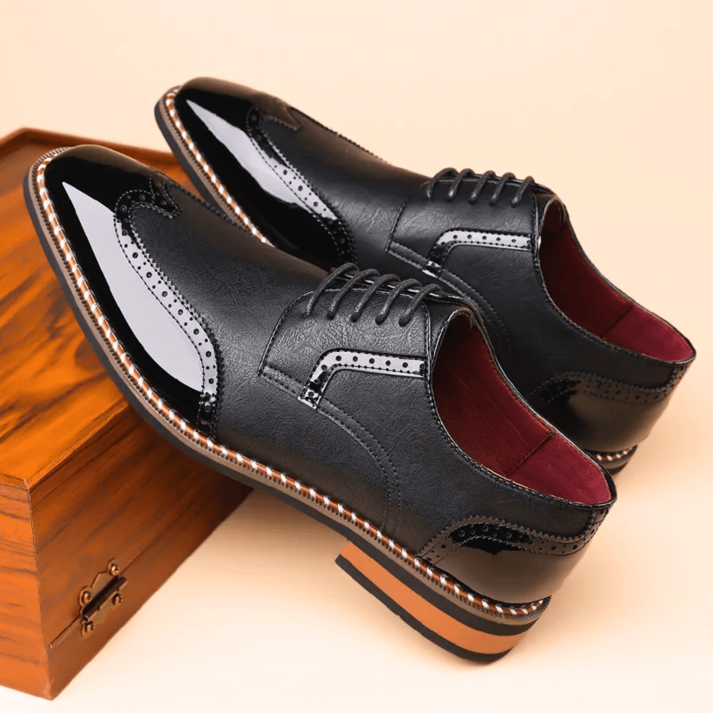 MANSSINO™ | Men's Two-Tone Full-Grain Leather Oxford