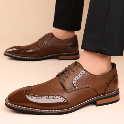 MANSSINO™ | Men's Two-Tone Full-Grain Leather Oxford