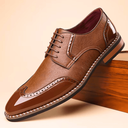 MANSSINO™ | Men's Two-Tone Full-Grain Leather Oxford