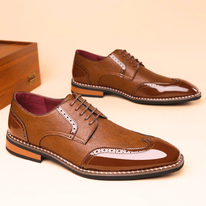 MANSSINO™ | Men's Two-Tone Full-Grain Leather Oxford
